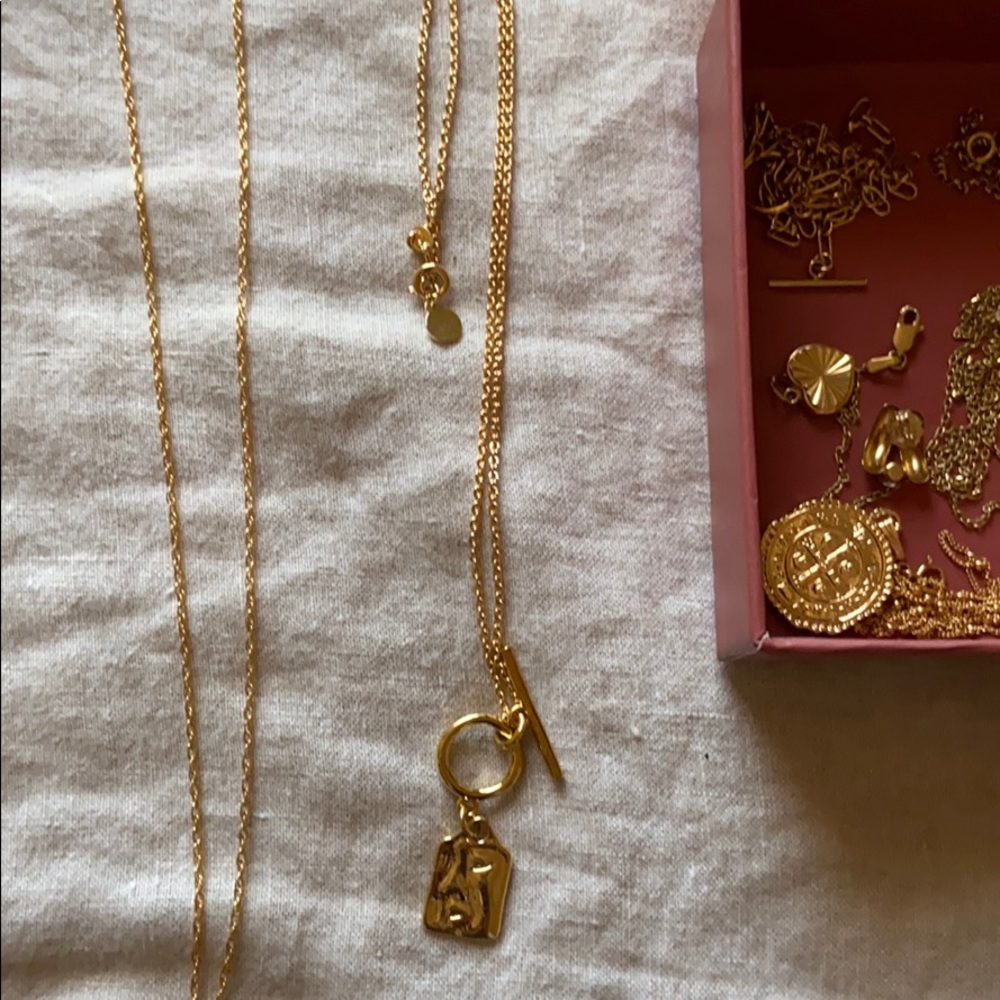 gold vermeil abstract art deco necklace